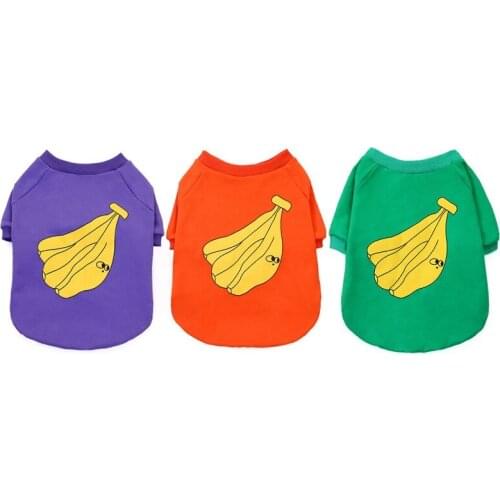 Warm Pet Dog Clothes Cute Banana Printed Pet Baseball Jacket For Dog Winter French Bulldog Coat Windproof Apparel Pet Overalls