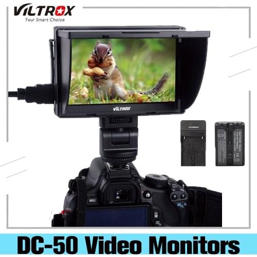 Viltrox DC-50 5'' DSLR TFT field LCD Micro-HDMI Camera Video Monitor Battery+Charger for Canon Nikon Sony A9 A7II A7SII A6500