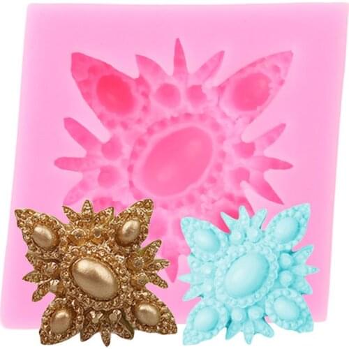 Vintage Jewelry Silicone Mold Gem DIY Wedding Cupcake Topper Fondant Cake Decorating Tools Chocolate Candy Clay Resin Moulds