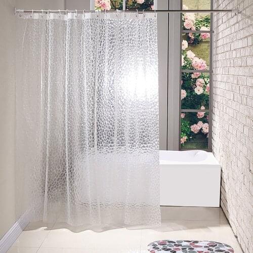 Waterproof 3D Thickened Transparent Curtains Bathroom Shower Curtain with Hooks Bathroom Accessaries Curtains in the bathroom