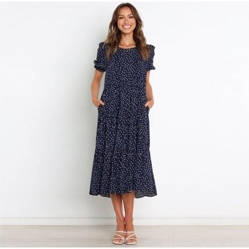 Синие летние платья WTBERGER China At AliExpress