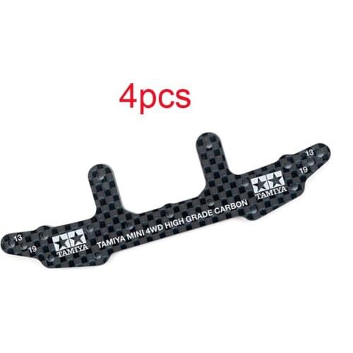4PCS 95259 3mm Carbon Fiber Pteris Extra Hard Rear Bracket Lettering Reinforcing Plate for RC Tamiya Mini 4WD Car DIY Parts