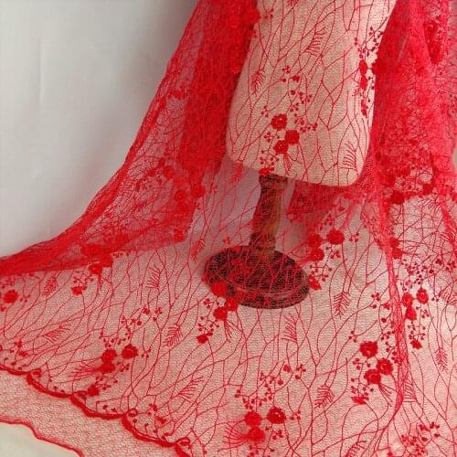 1Yard Sexy Hollowed Embroidered Lace Fabric Mesh Womens Dress Costume Handmade Lace Trimmings Sewing Materials Lace Trim Tulle