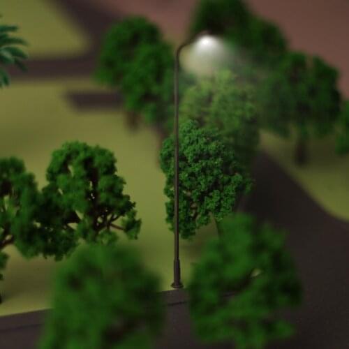 10 White LED Light Metal Street Lamppost Model Train Layout Scenery HO Scale 1/100