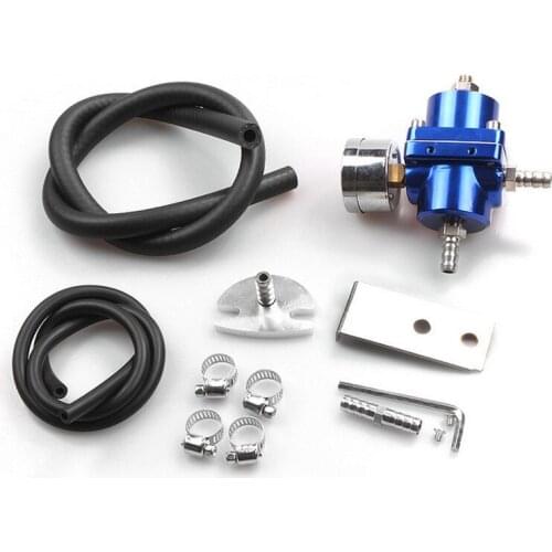 2020 new black blue red silver 0-140PSI Universal Car Fuel Pressure Regulator With Gauge Adjustable Oil Pressure Regulator