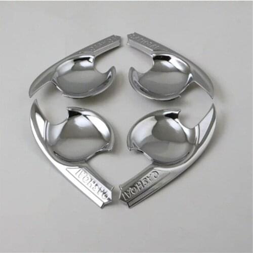 ABAIWAI ABS Chrome 3D Door Handle Bowl For Nissan Qashqai J11 Car Supplies Automobile Accessory Auto Stickers 4pcs/set 2015 2016