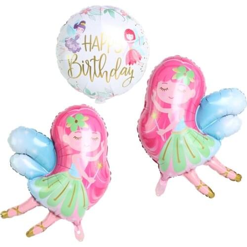 5pcs 18 inch little fairy balloon children birthday party cartoon elf balloon princess party decoration aluminum foil balloon