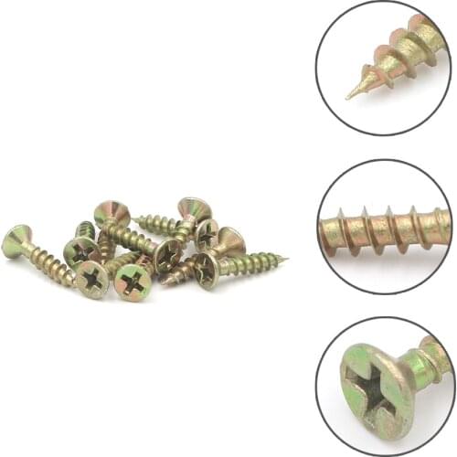 Wood Screws Countersunk Phillips Drive Head Coarse Gold Passivated 500pcs set M4.2 20MM 25MM 65MM