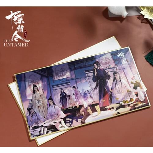 Anime The Untamed Figure Coloured Paper Grandmaster of Demonic Cultivation MDZS Wuxian Wangji Signing Board Cards Souvenir