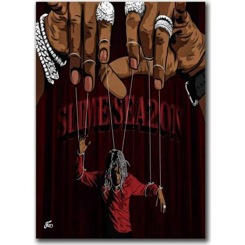 B004 Young Thug Slime Season 2 Mixtape Hip Hop Music over Silk Cloth Poster Art Bedroom Decoration