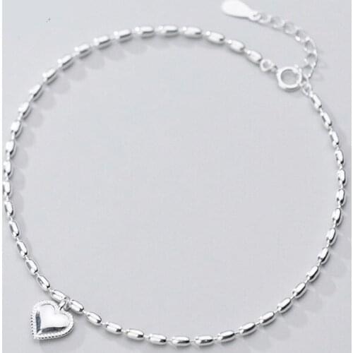 925 Sterling Silver Beads Bracelets With Love Heart Charm Bracelets For Women Jewelry Gifts 2021