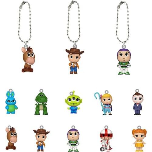 Disney Cartoon Q Version Key Chain Toy Story Buzz Lightyear Hu Di Toy Modeling Resin Charm Key Chain Key Ring Jewelry Gift