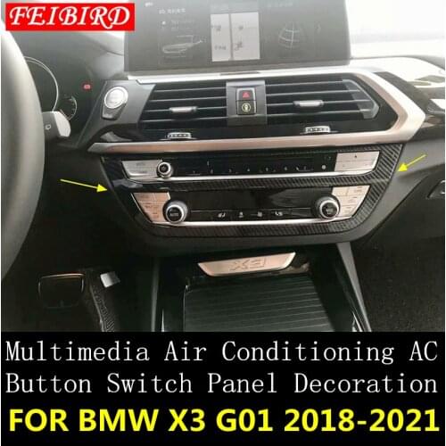For BMW X3 G01 2018 2019 2020 2021 Multimedia Air Conditioning AC Button Switch Panel Decoration Molding Garnish Cover Trim