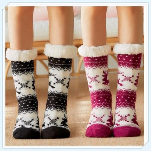 Home Slippers socks Keep Warm Floor Socks Cartoon Deer Antiskid Winter Room Socks high quality home shoes As Christmas Gifts