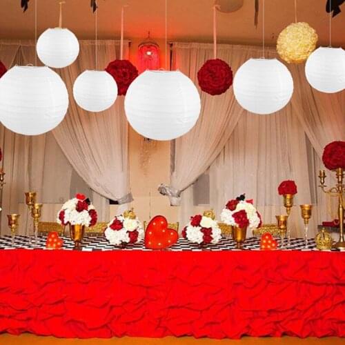 White Paper Lantern 15Pcs 5 Sizes Round Lampshade DIY Painting Lantern High Time Decoration for Home Wedding Party TS2