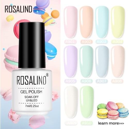 ROSALIND Gel Varnishes Gel Nail Polish For Manicure Varnish Hybrid Semi Permanent Top Base Of Nails Macaron Gel Polish