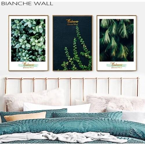 Tropical Fresh Green Plant Leaf Wall Art Canvas Painting Prints Nordic Style Painting Picture Modern Home Decor Posters
