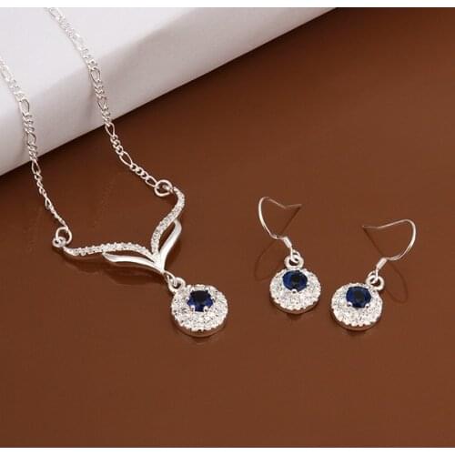 S529 925 sterling silver jewelry set, fashion jewelry set necklace earring /avaajmha gleapcla