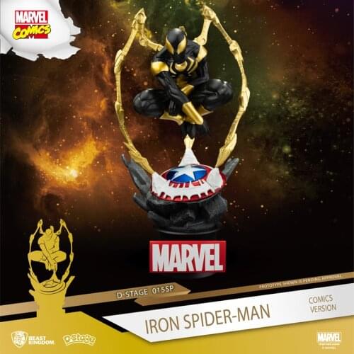 Beast kingdom NEW Disney Marvel Golden Limited IRON Spider-man Desktop dolls Garage Kits Model Kits Collection Gift Toy