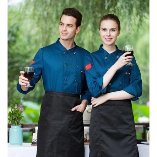 Chef Jacket Wear Long Sleeved Hotel Chef Service Restaurant Catering Kitchen Chef In Autumn and Winter Clothing for Men Women