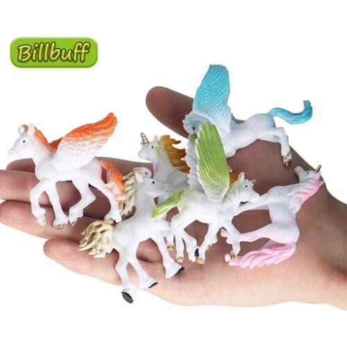 Hot Sale 6pcs Mini Simulation Wild Animals Horse Elves Figurine Plastic Models Action Figures Educational toys for children Gift