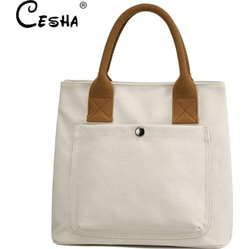 Fashion Design Womens Elegant Top Handle Canvas Bag Reusable Shopping Bags Casual Tote High Quality Durable Female Handbag