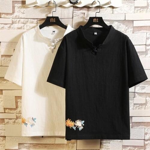 Short Sleeve T Shirt Men 2020 Chinese Style Summer Loose Tshirt Top Tees HIP HOP PUNK ROCK Fashion Clothes Plus Size M-4XL 5XL