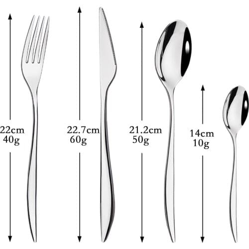 Shiny Silver Western Dinnerware Cutlery Set 304 Stainless Steel Flatware Party Dinner Knife Fork Scoop Tableware Silverware Set