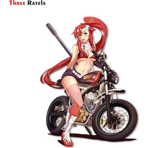 Three Ratels FC290 CAFE RACER YOKO KISS Cute Cartoon 3D Stickers For Car Japanese Anime Decal