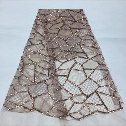The Latest African Lace Fabric 2021 High Quality Nigeria French Mesh Lace Sequin Embroidery Tulle Lace Dress XX38921