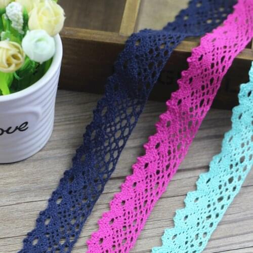 Wholesale 30yards/pack 2.8cm Polyester-Cotton Lace Trims Colorful DIY Trimming Lace 12color Available Z513