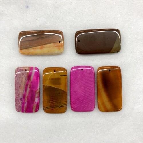 Wholesale Mixed 10pcs Rose Pink Agat e Gem Pendant,For Gem Stone Jewelry Necklace,Approx 50mm