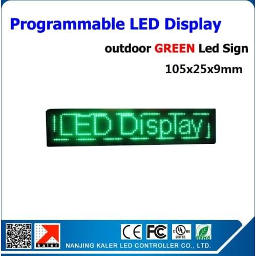 P10 Outdoor DIP / SMD 16X96cm 4scan Green Led 105x25x9cm Scrolling Text Signboard Display Screen