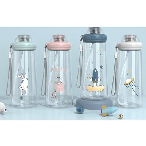 Plastic Water Cup Express Portable Handy Cup Small Gift Space Cup Ins Straw Cup Adult Creative Coffee Cup Fruit Cup Water Bottle