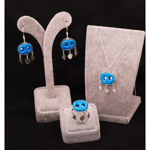Syriac Evil Eye Bead Silver Set 1672Hand Made Silver Jewellery Set