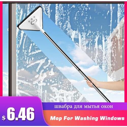 Rotating triangle retractable cleaning mop Retractable Glass Cleaner Ultrafine Fiber Easy Installation Storage Cleaning Dust Mop