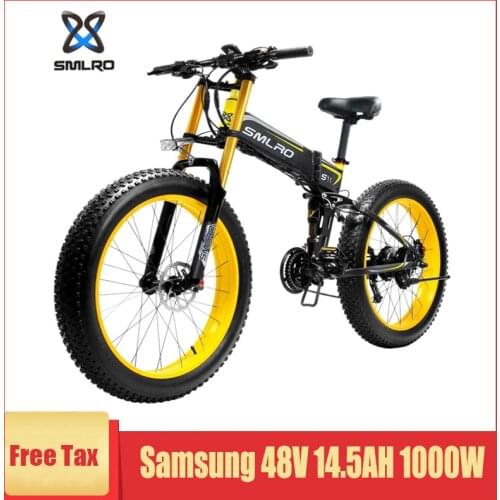 Smlro S11 S11f S11-plus Electric Bicycle 1000w 48v 26 Inch Bicycle Fat Ebike Mountain e Bike Foldable Motorcycle Mtb Cycling