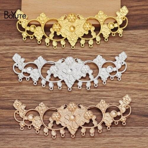 BoYuTe (5 Pieces/Lot) 113*36MM Alloy Flower Base Factory Supply Handmade DIY Hair Jewelry Accessories Materials