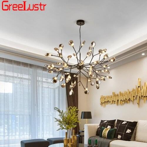 Nordic Design Firefly LED Chandelier Light Fixture G4 Tree Branch Hanging Lamp Dining Room Lustres Chandeliers Home Lighting