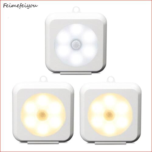 LED Motion Sensor Night Light Indoor Night Light Motion Sensor lamp for Hallway Bathroom Bedroom Stairs Corridor battery power