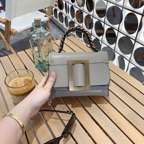 Thai Square button niche design boyy2021 new Fred portable messenger chain leisure Mini Leather Womens bag