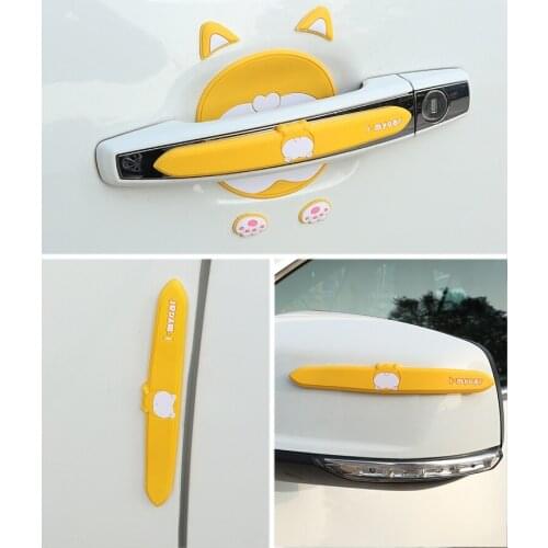 Wrist of Door Protective Car Sticker Cute Cartoon Anti-scratch Stickers Film Door Handle Rearview Mirror Anti-collision Strip