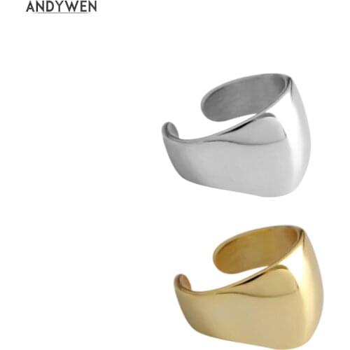 ANDYWEN 925 Sterling Silver Irregular Earcuff No Piercing Clips Ear Cuff Earring 2020 Rock Punk Pendiente Jewelry Fashion Women