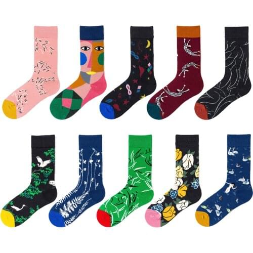 Women Cotton Happy Socks 2019 Winter Colorful Cartoon Cute Funny Kawaii Harajuku Street Popular Skateboard Socks Christmas Gifts