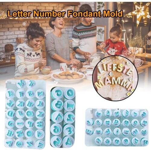 10/26Pcs 3D Number Alphabet Mold Letter Shape Silicone Mold Cake Decoration Food Grade Fondant Chocolate Moulds DIY Baking Tools
