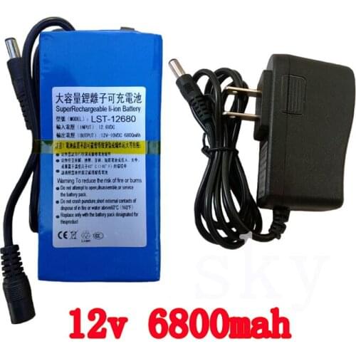 12V lithium Battery 12V/11.1V Li-ion battery capacity 12V 68000mAh 12.6V 6800MAH rechargeable lithium-ion battery
