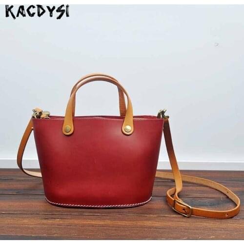 2021 New Arrival Genuine Leather Luxury Women Handbag Body Bags Original Retro Tote Purse Vegetable Tanned Leather Shoulder Bag