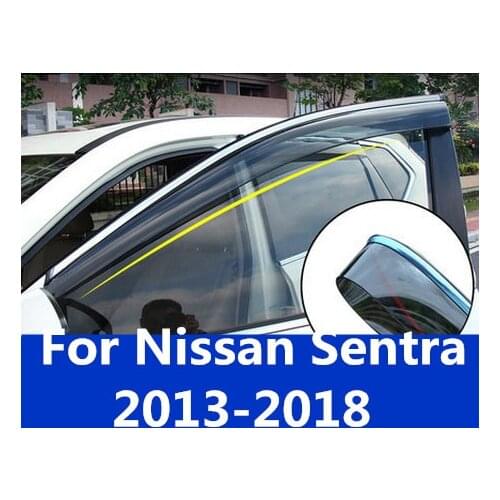 Car waterproof decorative strip sun visor special modified window rain eyebrow decoration For Nissan Sentra 2013-2018