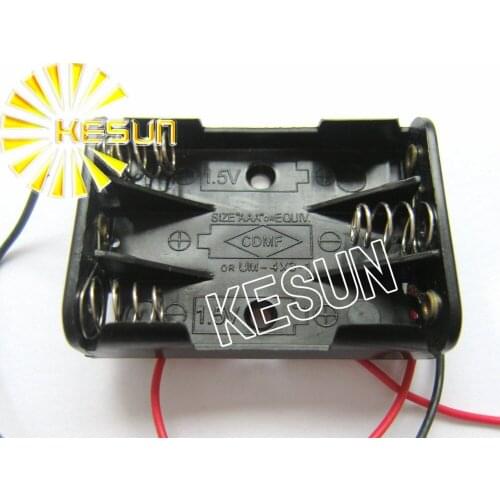 FREE SHIPPING 10PCS x 3x AAA 4.5V Plastic Black Battery Storage Case Box Holder Socket With150mm Wire Leads
