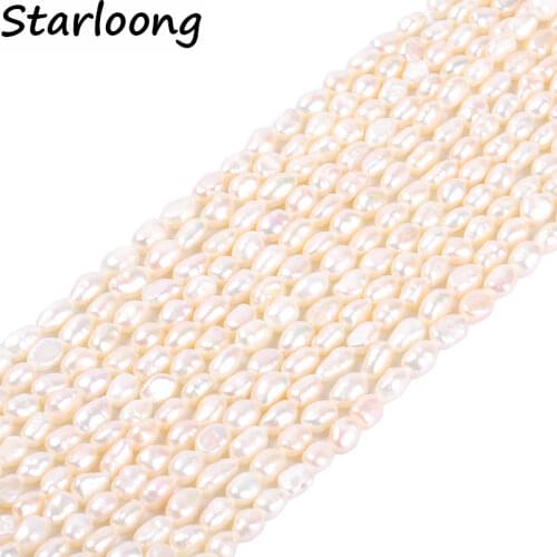 1pack/lot 5-6mm A quality white rice oval irregular Natural freshwater Pearl Loose Beads DIY for Jewelry bracelet necklace